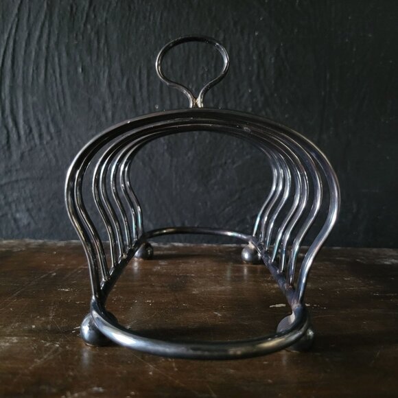 Vtg Silverplate 6 Piece Toast Rack, Toast Holder, Mail Holder, Made in England - Picture 4 of 8
